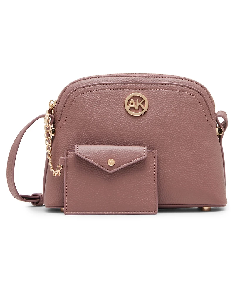 Anne Klein Dome Zip Top Detachable Card Case Crossbody Bag