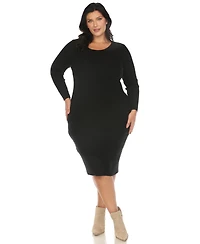 White Mark Plus Rib Midi Sweater Dress
