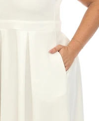 White Mark Plus Fit and Flare Dress