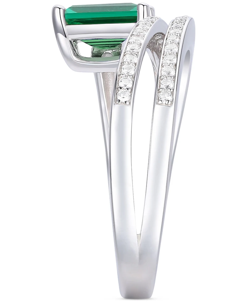 Amethyst (7/8 ct. t.w.) & Lab Grown White Sapphire Accent Coil Ring 14k Gold-Plated Sterling Silver (Also Additional Gemstones)