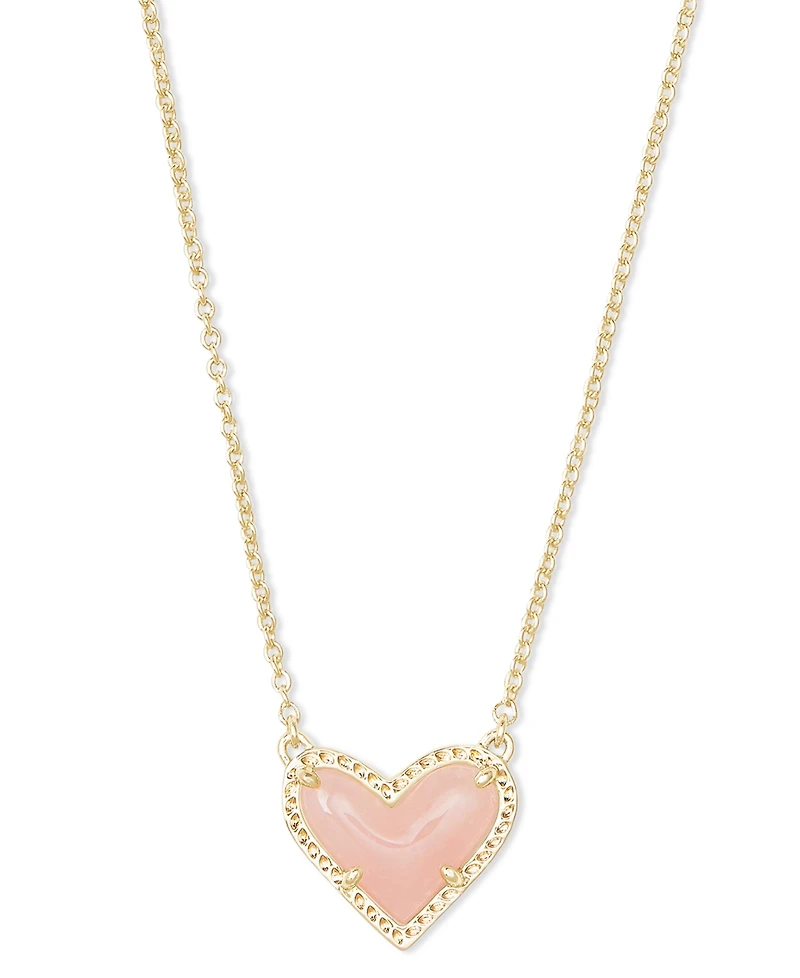 Kendra Scott 14k Gold-Plated Gemstone Heart Pendant Necklace, 15" + 2" extender