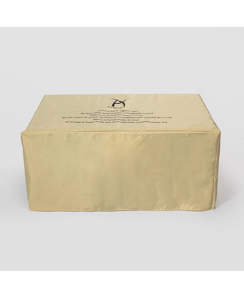 Slickblue Outdoor Propane Fire Pit Table: Rattan Gas Fire Table with Tile Top for Patio & Backyard