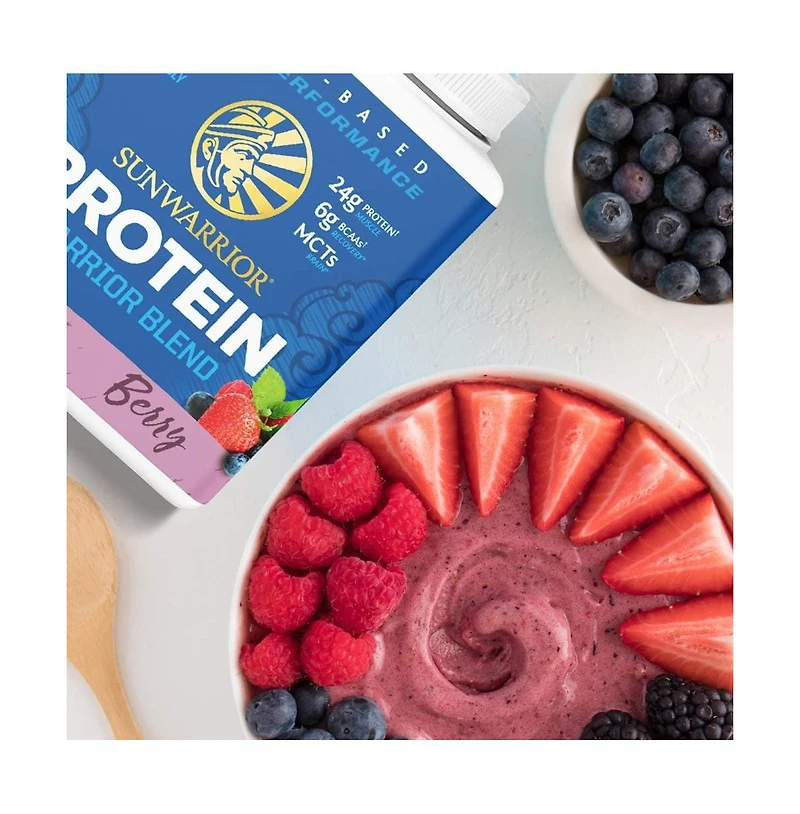 Warrior Blend Protein, Plant-Based Organic Protein Powder, Berry, Sunwarrior