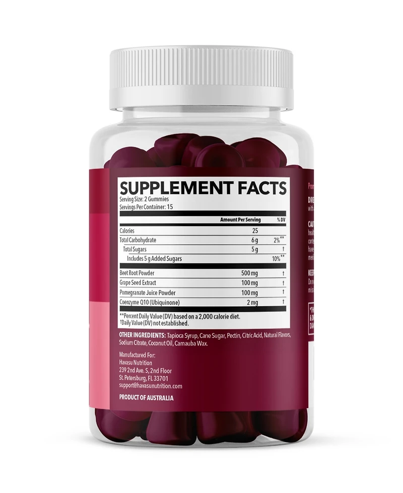 Beet Root Gummies, Havasu Nutrition, 30ct