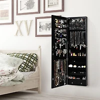 Mirrored Jewelry Cabinet Jewelry Organizer w/2 Led Lights