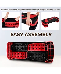 BalanceFrom Fitness Adjustable Workout Aerobic Step Platform Trainer w/Raisers