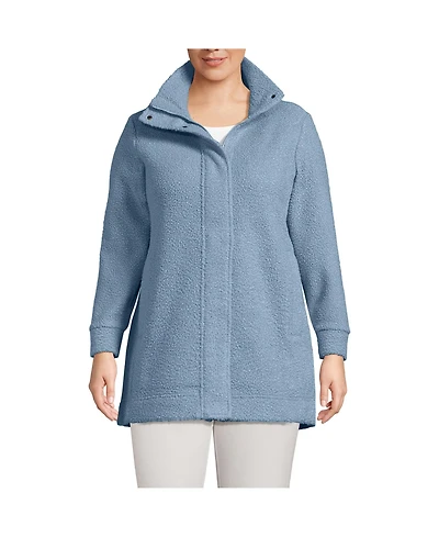 Lands' End Plus Size Boucle Fleece Coat