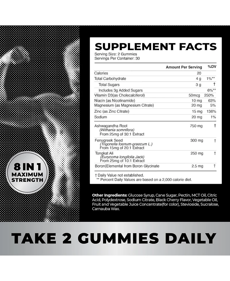Nobi Nutrition Testosterone Gummy, 60ct
