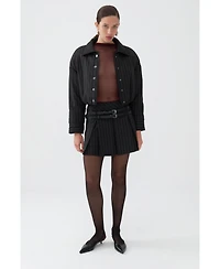 Nocturne Women's Striped Padded Shoulder Jacket