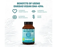 Omega 3 Capsules, Heart and Mind Support, Sunwarrior, 60ct