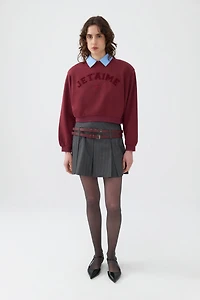 Nocturne Women's Double Belted Pleated Mini Skirt