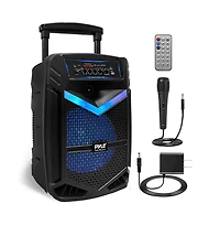 Pyle 15" Bluetooth Portable Pa Speaker With Rechargeable Battery, Party Lights & Microphone, 1200 Watt