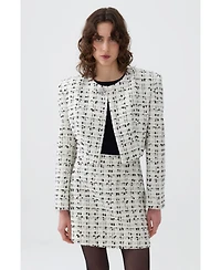 Nocturne Women's Tweed Crop Jacket