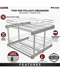 Rev-a-Shelf Kitchen Cabinet Pull Out Shelf Organizer, 24 x 22 In, 5WB2-2422-cr-1