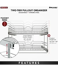 Rev-a-Shelf Kitchen Cabinet Pull Out Shelf Organizer, 24 x 22 In, 5WB2-2422-cr-1