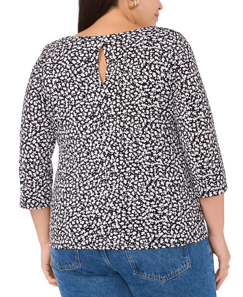 Vince Camuto Plus Size 3/4-Sleeve V-Neck Top