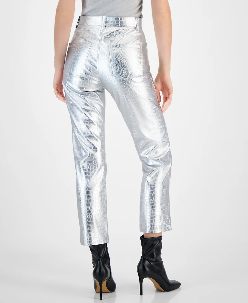 Boss Orange Women's Croc-Embossed Straight Pants