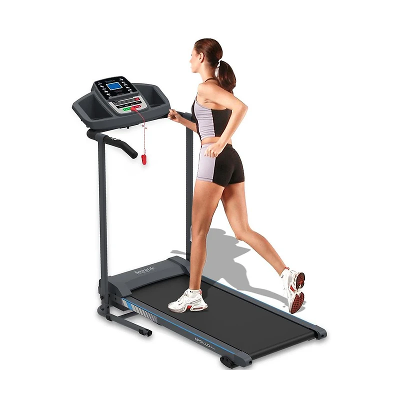 SereneLife Home Fitness Smart Treadmill with Bluetooth and Manual Incline