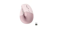 Logitech Lift Vertical Wireless Ergonomic Mouse with Customizable Buttons - Rose