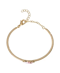 Hello Kitty Sanrio Gold-Tone Enamel Bangle Bracelet with Pink Bow Charm