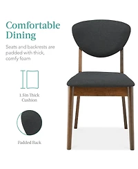 Best Choice Products 5-Piece Compact Wooden Mid-Century Modern Dining Set w/ 4 Chairs, Padded Seat & Back
