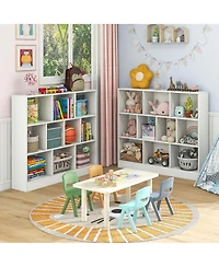 10-Cube Bookcase for Kids 41"Wooden Toy Storage Organizer Kid s Room