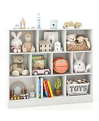 10-Cube Bookcase for Kids 41"Wooden Toy Storage Organizer Kid s Room