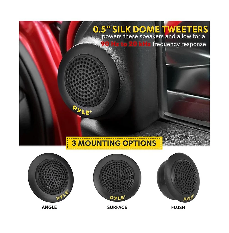 Pyle 6.5" Component Car Speaker Kit, 400 Watt, 2-Way System