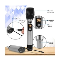 Pyle Uhf Wireless Microphone Adapter System, Pro Audio Wireless Mic Transmitter with Selectable Frequency