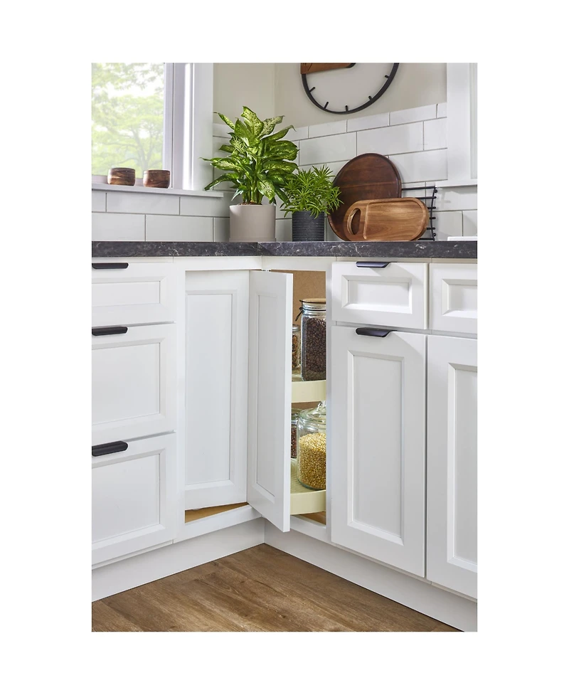 Rev-a-Shelf 24'' Lazy Susan Pie-Cut Polymer Two-Shelf, Almond, Ld-2942-24-15-1