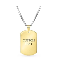 Bling Jewelry X-Large Plain Id Military Army Dog Tag Pendant Necklace Stainless Steel 24 Inch Ball Chain