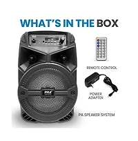 Pyle 6.5” Bluetooth Portable Pa Speaker With Rechargeable Battery, Party Lights & Fm Radio, 240 Watt