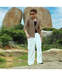 Men's Mocha Brown Hive-Textured Shirt