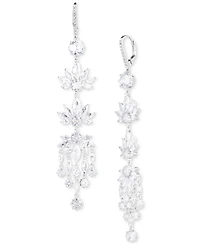 Emily in Paris Silver-Tone Cubic Zirconia Chandelier Earrings
