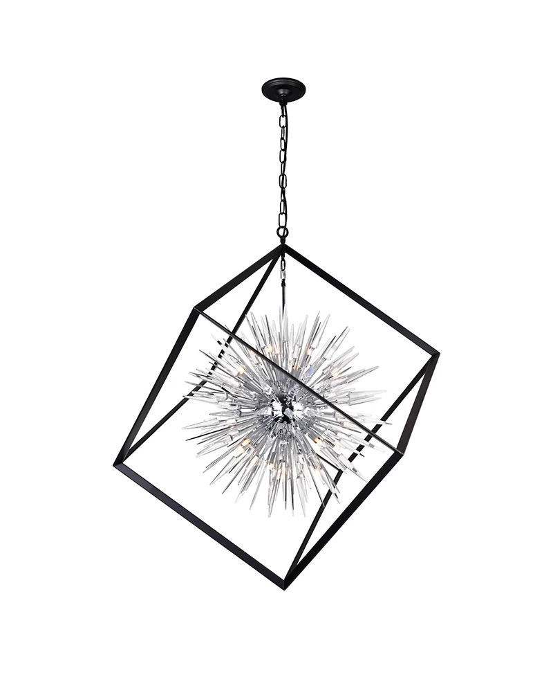 Cwi Lighting 54" Metal Starburst 20 Light Chandelier