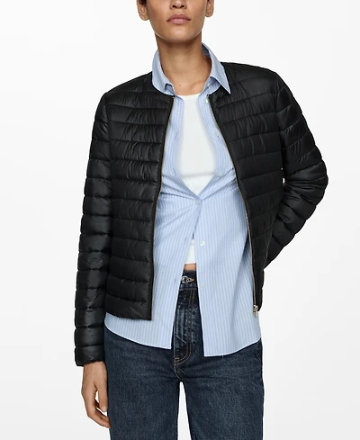 Mango Women's Pockets Detail Quilted Anorak