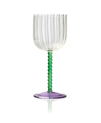Qualia Glass Mardi Gras All Purpose Wine Glasses, Set of 4