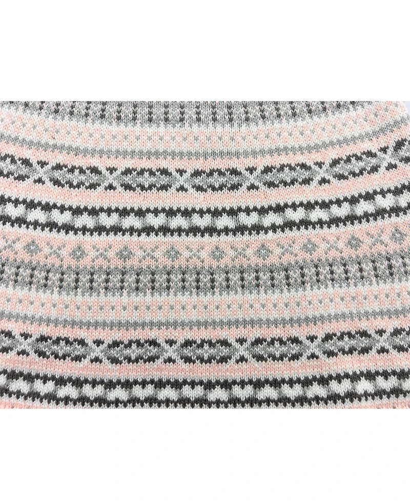 Blueberi Boulevard Infant and Toddler Long Sleeve Ribbed Fair Isle Sweater Dress