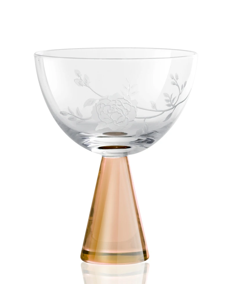 Qualia Glass Peony Coupes, Set of 2