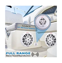 Pyle 6.5" Marine Component Speakers, 2-Way, Waterproof, 200 Watt, White