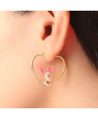 Disney Winnie The Pooh And Piglet Mismatched Heart Hoop Earrings