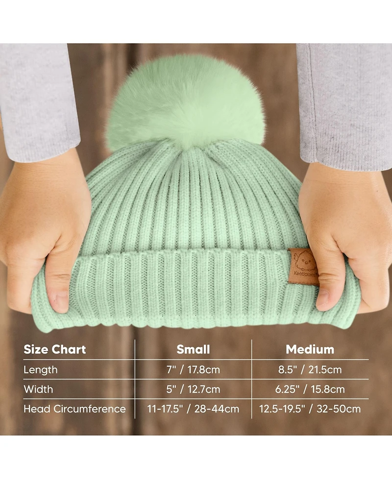 KeaBabies 2pk Baby Hats, Beanies, Newborn Hats for Girls, Boys, Winter Hat, 0-6 Months Infant Hat