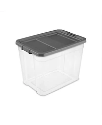 Sterilite 108 Qt. Clear Stacker Storage Container Tote w/ Latching Lid, (4 Pack)