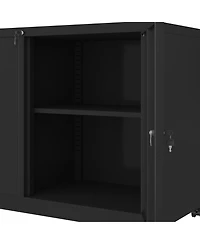 Slickblue Metal Office Cabinet with 2 Drawers and Adjustable Shelves for Versatile Storage Solutions