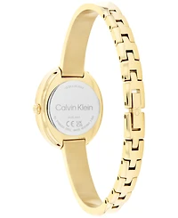 Calvin Klein Women Twisted Bezel Gold-tone Stainless Steel Bracelet Watch 24mm
