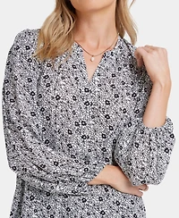 Nydj Women's Puff Sleeve Popover Top