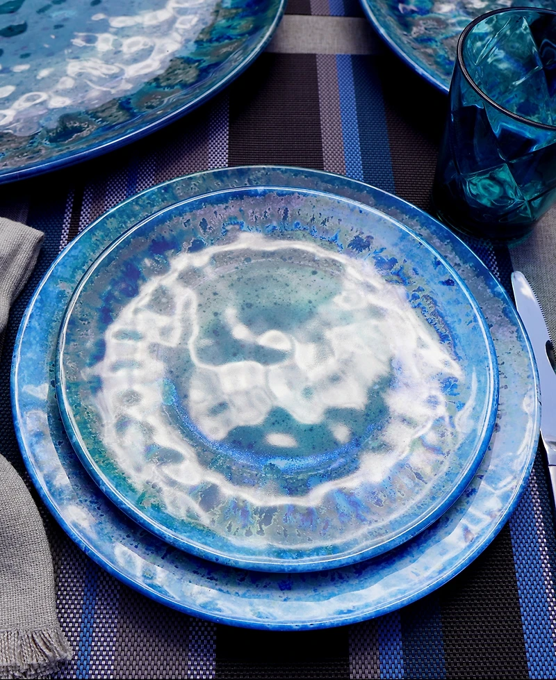 Certified International Radiance Teal Melamine Salad Plates, Set of 6