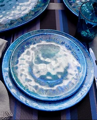 Certified International Radiance Teal Melamine Salad Plates, Set of 6