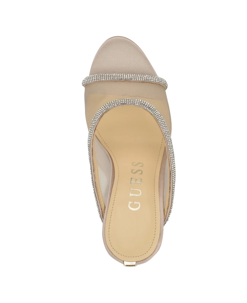 Guess Women's Mansa Embellished Mesh Stiletto Mules