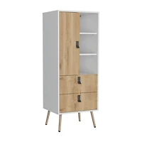 Toka Dresser 52"H Stylish Bedroom Storage Solution with 3 Open Shelves, 2 Drawers, and 1 Door